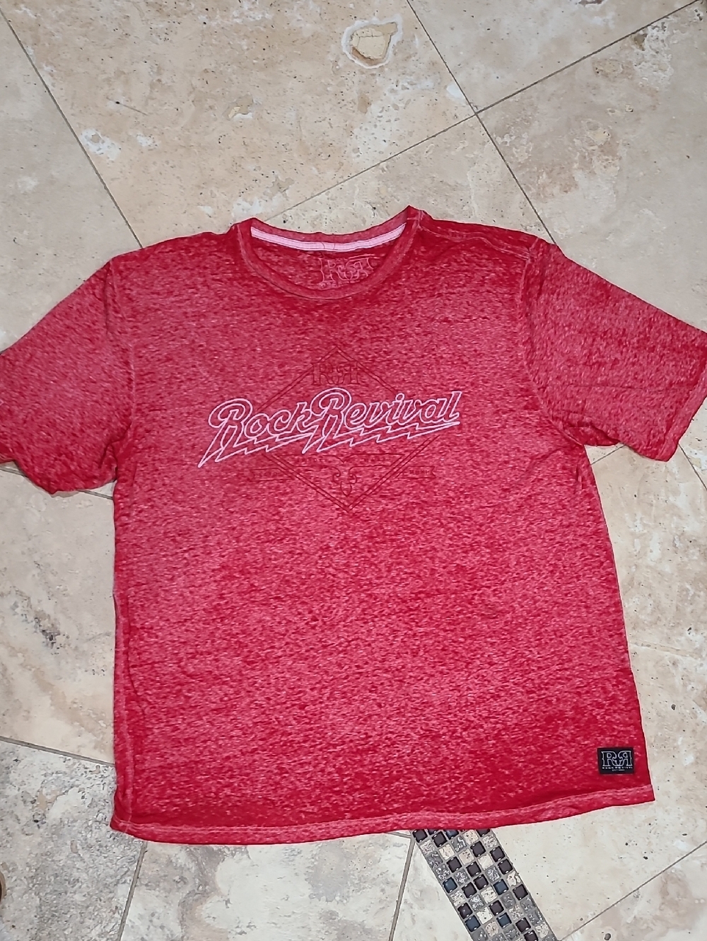 Rock Revival Men's Heather Red Logo Tee